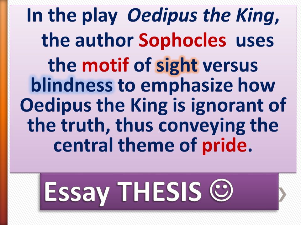 Essays on oedipus the king blindness